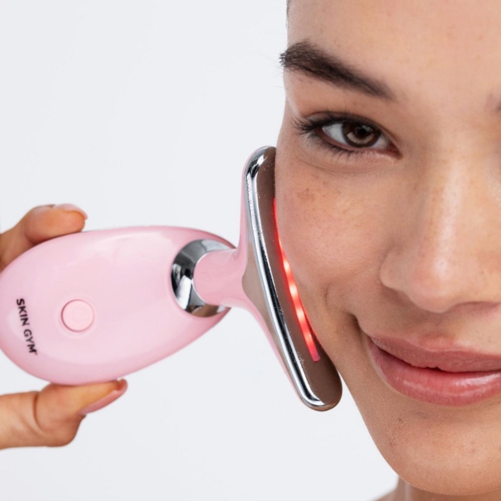 Skin Gym LITLIFT LED Sculpt Vibrating Red Blue Light Facial in Pink - Picture 2 of 16